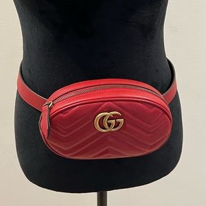 💯 Authentic Gucci GG Marmont Red Belt Bag Belt size 85
